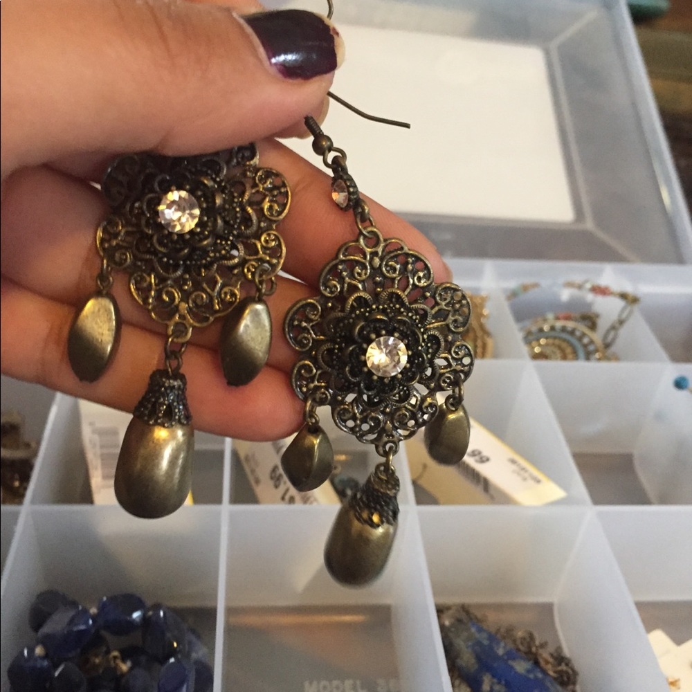 Vintage style antique gold earrings